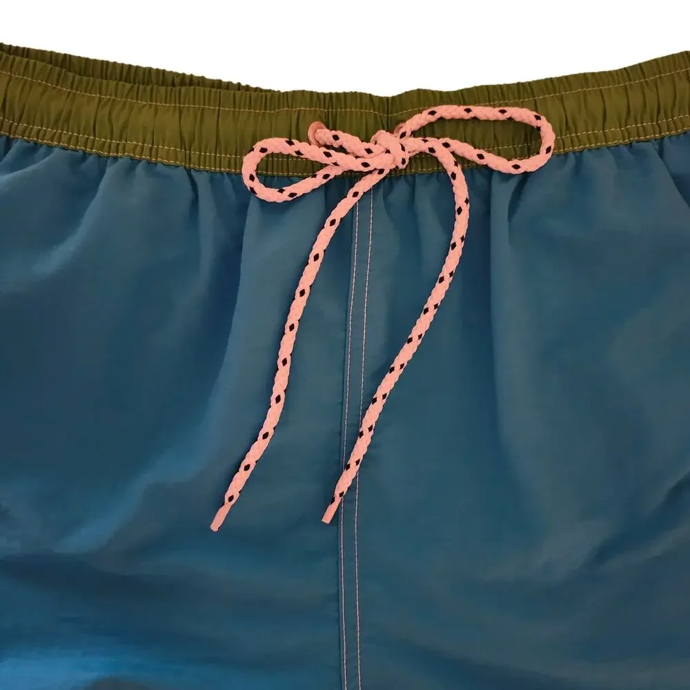Tommy Hilfiger Swim Trunks Aqua and Bright Green Size Large